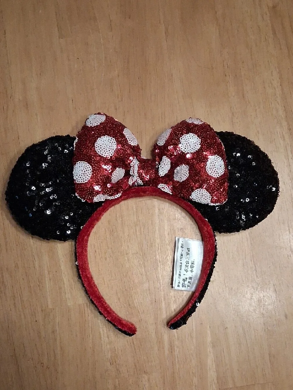 Disney Set Of 2 Sequin Minnie Ear Headbands Red Polka Dot & 4th Of July Colors